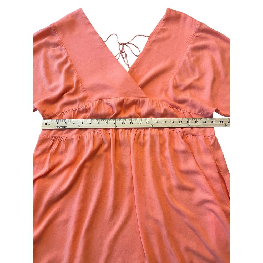 Joseph A. Coral Rayon Babydoll Mini Dress Tie Back XL - Picture 3 of 8
